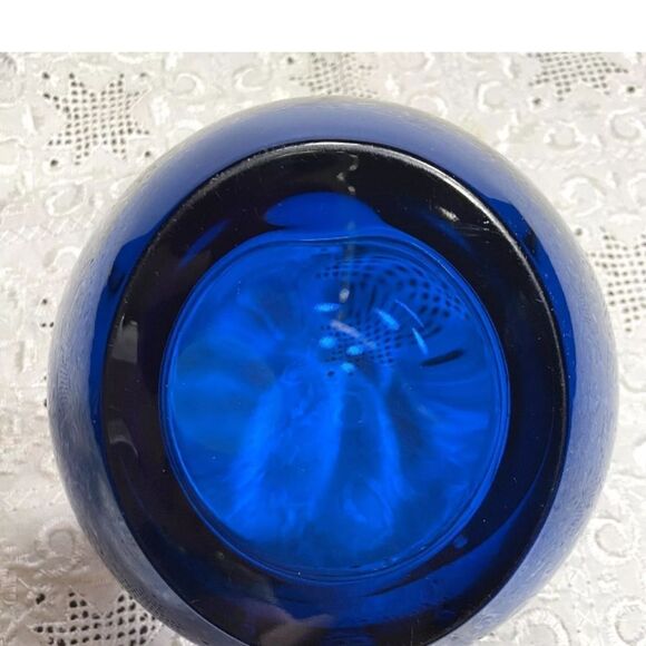 Vintage Cobalt Blue Orb Ashtrsy 6in heavy. Rare 5LB - Picture 5 of 8